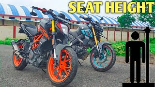 KTM DUKE 250 VS MT 15 V2 Which One Bike Seat Height Is Comfortable || KTMDUKE 250 AND MT15V2 SEAT