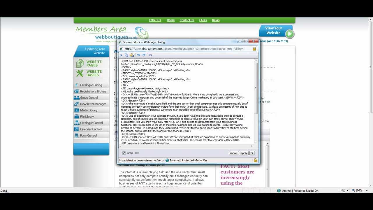 Webboutiques Quick copy of complex page layout