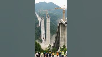 🚧 Massive Bridge Collapse During Construction! 😱 Engineers Watch in Shock #ConstructionFail #Viral