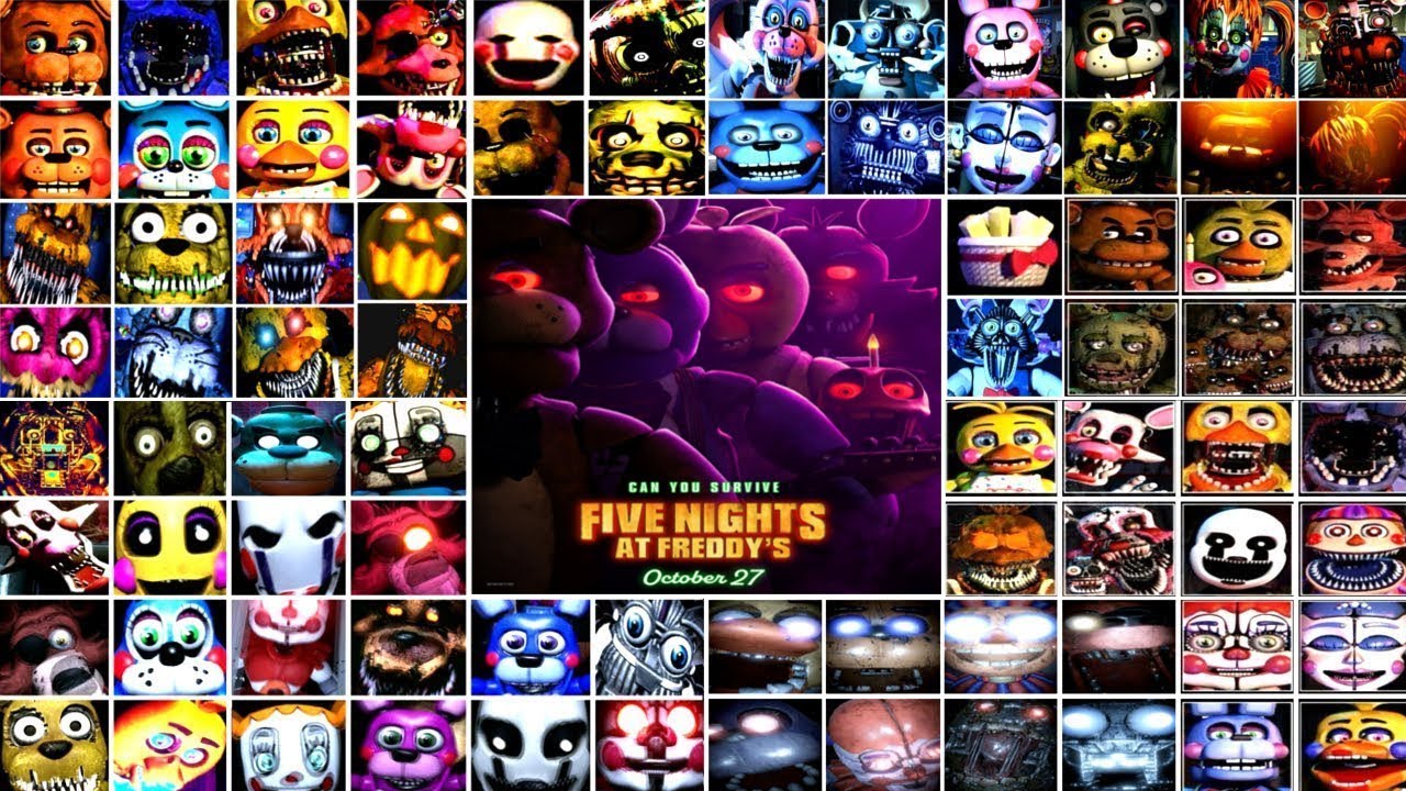 All FNAF JUMPSCARES in 7 Minutes! (2014-2019 Final) FNAF 1, 2, 3, 4, SL, 6,  UCN, VR, AR, CoD 