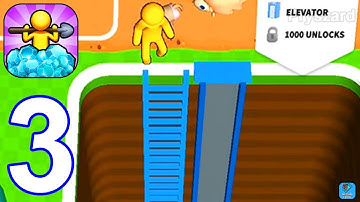 Dig Deep - Gameplay Walkthrough Part 3 Tutorial Hole 6-7 Mining Money Elevator (iOS,Android)