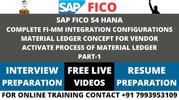 SAP FICO S4 HANA, COMPLETE FI-MM INTEGRATION CONFIGURATIOS WITH MATERIAL LEDGER