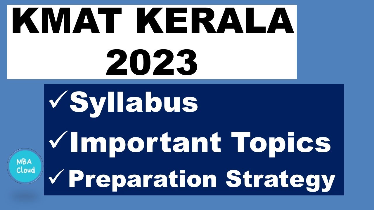 KMAT Syllabus 2023| Updated Focus Areas|MBACloud - YouTube