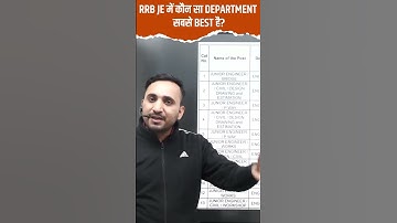 RRB JE में कौन सा DEPARTMENT सबसे BEST है? RRB JE 2024 NOTIFICATION