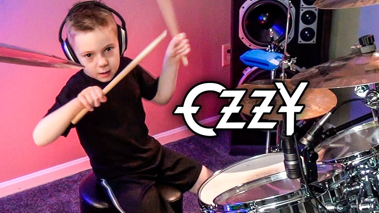 Ozzy Osbourne (6 year old Drummer) Over the Mountain