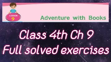 4th Class English Ch 9 Adventure with Books Full Chapter Solved with Exercises || #pseb PSEB
