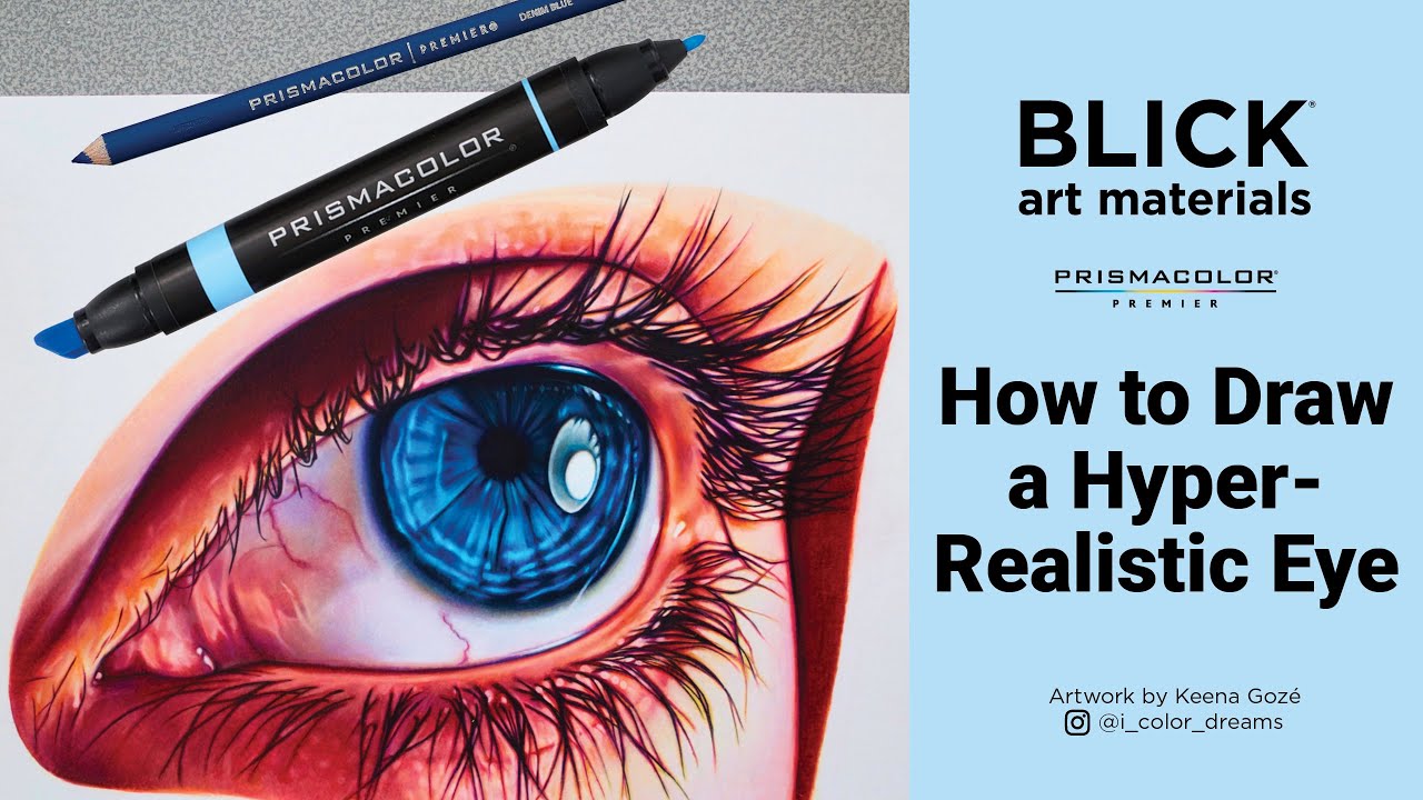 How to Draw a Hyper-Realistic Eye with Prismacolor Premier Markers &  Colored Pencils 