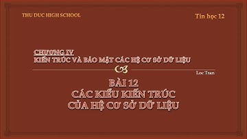 BÀI 12 CÁC KIỂU KIẾN TRÚC CỦA HỆ CSDL | TIN HỌC 12