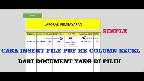 MUDAH INSERT FILE PDF DI COLUMN EXCEL