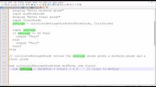 CIS125 Pass_Fail_Pseudocode to Methods _ Example2