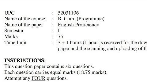 Q2 English Proficiency Du sol Obe 52051122 exam Answer solve bcom  Question b com Q2