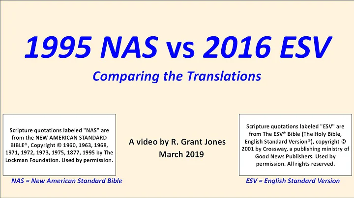 1995 NAS vs 2016 ESV - a Translation Comparison