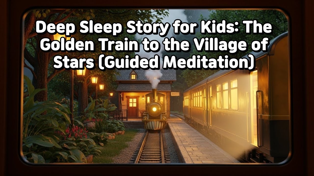 Deep Sleep Story for Kids: The Golden Train to the Village of Stars (Guided Meditation)