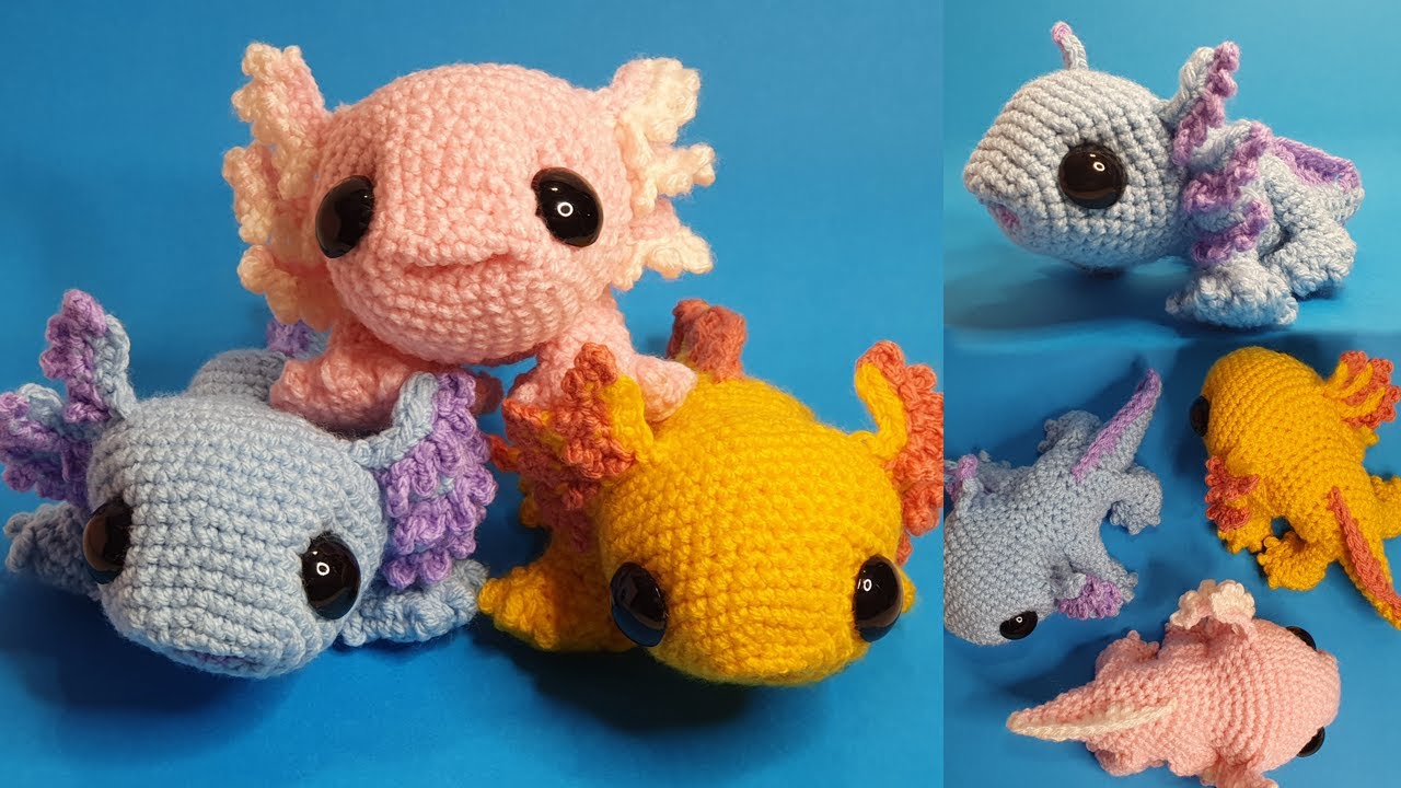 CROCHET PATTERN Axolotl toy Amigurumi tutorial PDF file