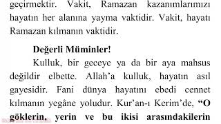 CUMA HUTBESİ - HAYATI RAMAZAN BİLİNCİYLE YAŞAMAK- 21 NİSAN 2023