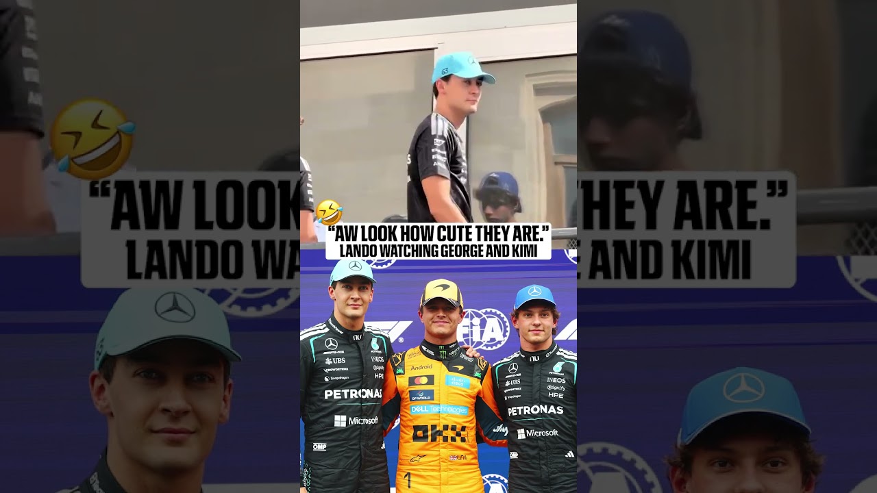 Lando Norris caught George and Kimi in the paddock 😭 (via @lando/IG)