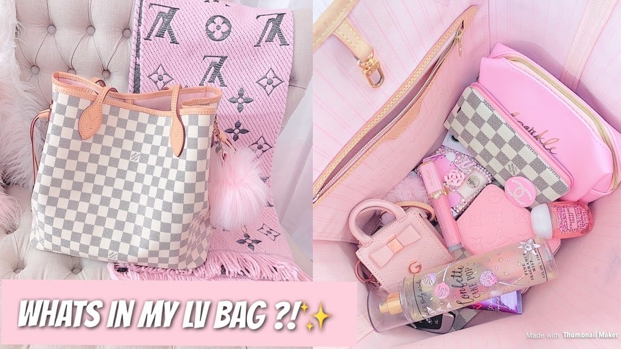 WHAT'S IN MY PINK LOUIS VUITTON NEVERFULL MM