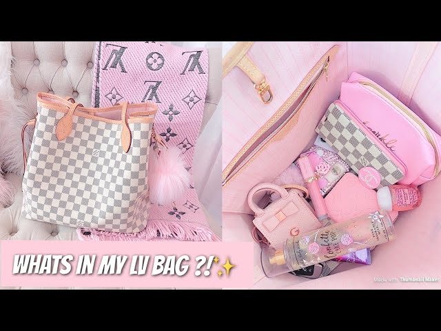 What's in my Pink Louis Vuitton Neverfull MM tote bag!