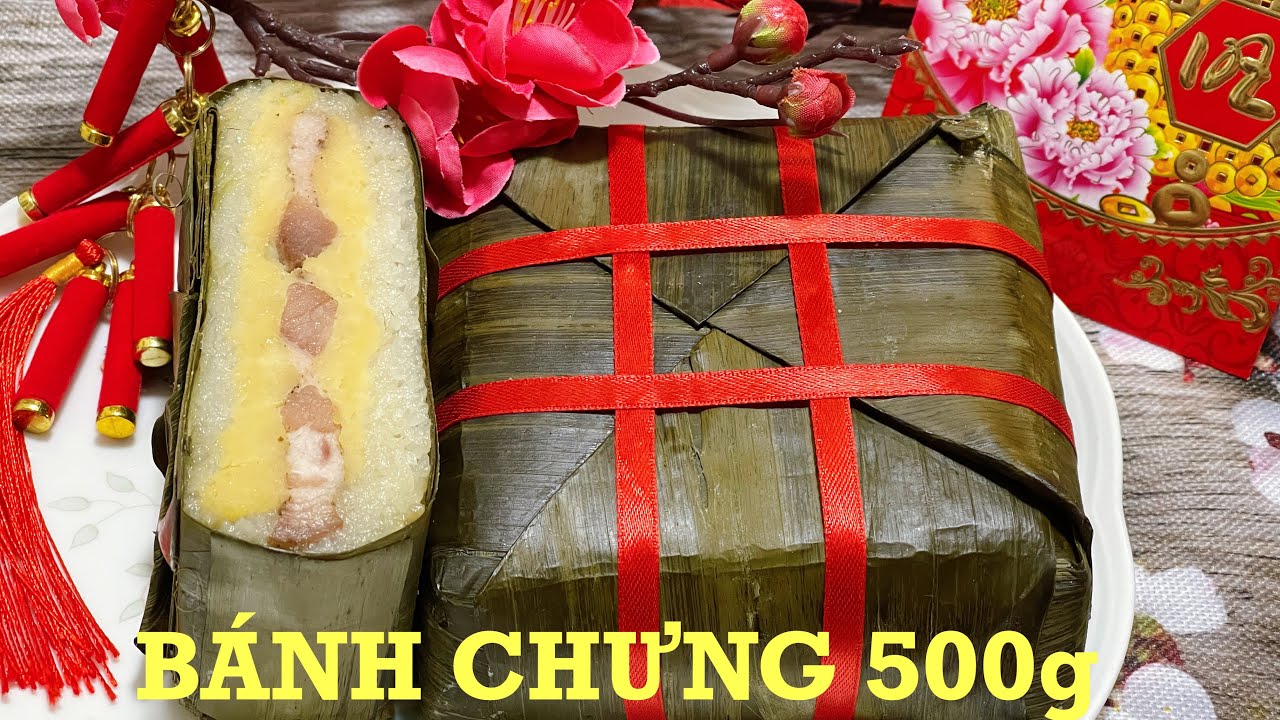 BÁNH CHƯNG chuẩn Bắc 500g gói bằng lá chuối và luộc bằng nồi Instant Pot ngon tuyệt vời.