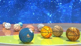 Playing NBA Basketball Games with Balls Like Planets and The Sun