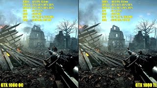Battlefield 1 GTX 1080 TI Stock Vs GTX 1080 OC Ultra 4K Frame Rate Comparison