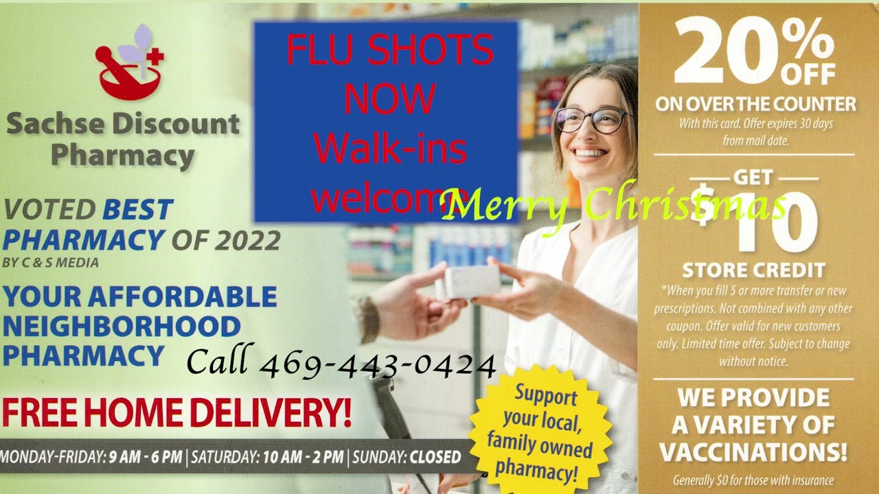 22160 Sachse Discount Pharmacy Merry Christmas And FLU Ad YouTube 