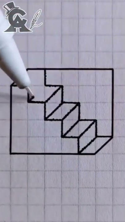 3d illusion staircase |3d drawing #viralvideo #easy #Drawing #arttutorial #painting #3d illusion