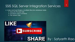 54 SSIS Execute Unzip and load files to database table | SQL Server Integration Services