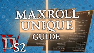 Maxroll Unique and Uber Uniques Guide | Diablo 4 Season 2