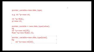 01-07-2020 Part-III New operator in Dynamic memory allocation
