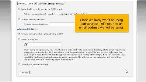 How to set your default address in cPanel?