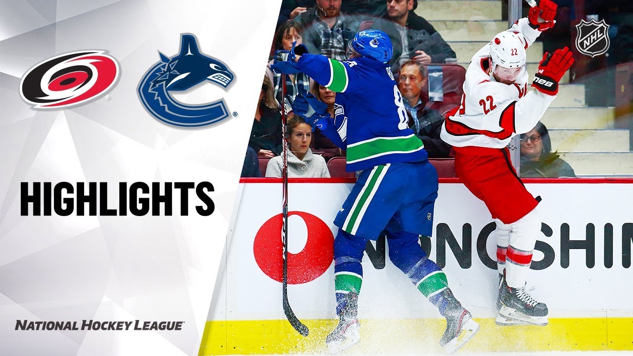 NHL Highlights Hurricanes Canucks 12/12/19 YouTube