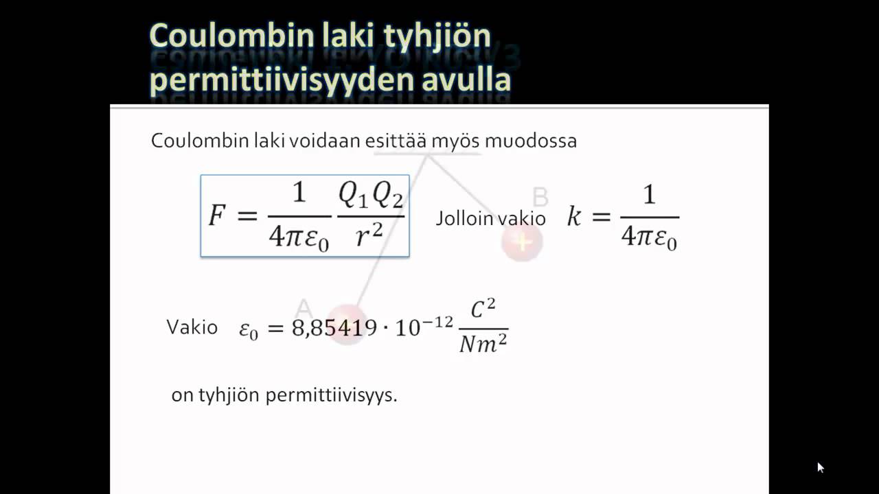 Coulombin lain sovelluksia