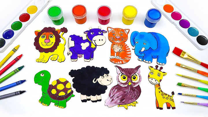 Create & Learn Animals with Colorful Paints 🦁🐢🐘 Best Preschool Toddler Learning Video thumbnail