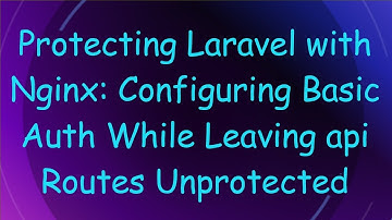 Protecting Laravel with Nginx: Configuring Basic Auth While Leaving api Routes Unprotected