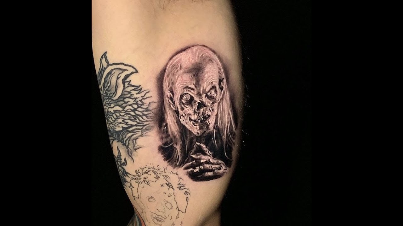 Tales From The Crypt by cuttybage at Hollow Moon Tattoo in Boone North  Carolina talesfromthecrypt cryptkeeper cuttyba  Movie tattoos Tattoos  Horror tattoo