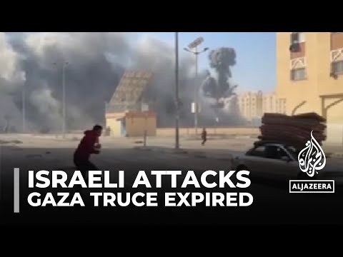 Israel resumes attacks on gaza: air strikes target areas in north & south