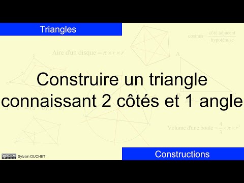 Vidéo: Comment Construire Un Triangle Sur 2 Côtés Et Un Coin