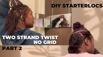 DIY Starterlocs installation | small medium size two strand twist starter locs | no grid pattern