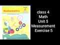 Class 4 Math | Unit 5 Exercise 5 | Measurements | Punjab Textbook Board