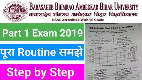 Bihar University MUZAFFARPUR Part 1 Exam Routine Release| BRABU B.a/B.com/B.sc part 1 Routine /brabu