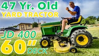 YARD TRACTOR | Vintage John Deere 400 & 60 Inch Mower Deck | Initial Repairs & Put To Work