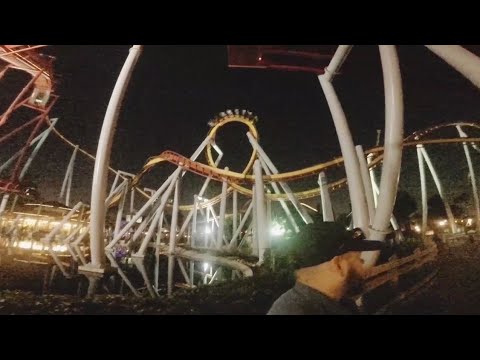 Silver Bullet Inverted Loop Silver Bullet at Night On-Ride Low Light HD POV B&M Inverted Roller ...