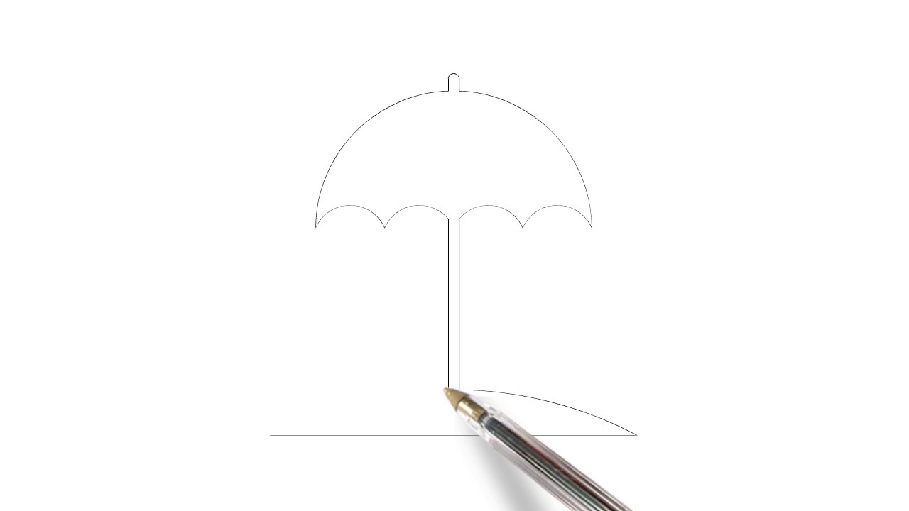 How to Draw an Umbrella For Rain Or Beach - basicdraw.com