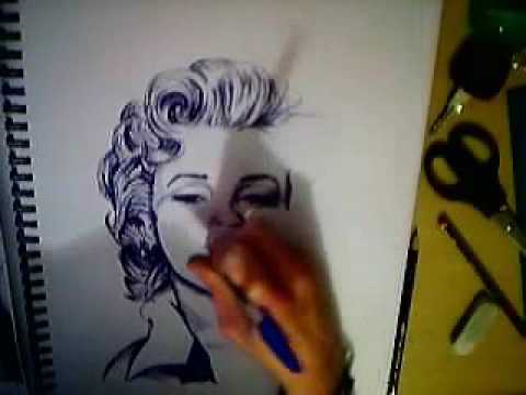 Marilyn Monroe, Biro Drawing, Nathan Wyburn