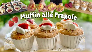 SOFT STRAWBERRY MUFFINS 🍓 with FRUIT and JAM 🍓 WITHOUT BUTTER WITHOUT OIL