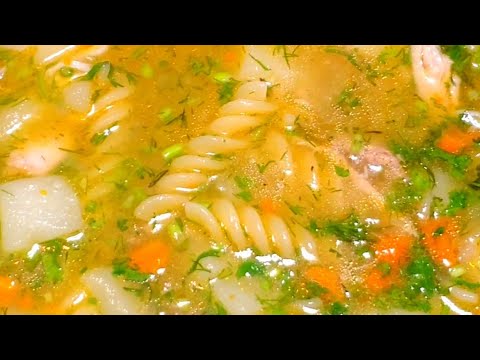 Easy chicken noodle soup. Куриный суп с пастой. Мазали товуқ шўрва.