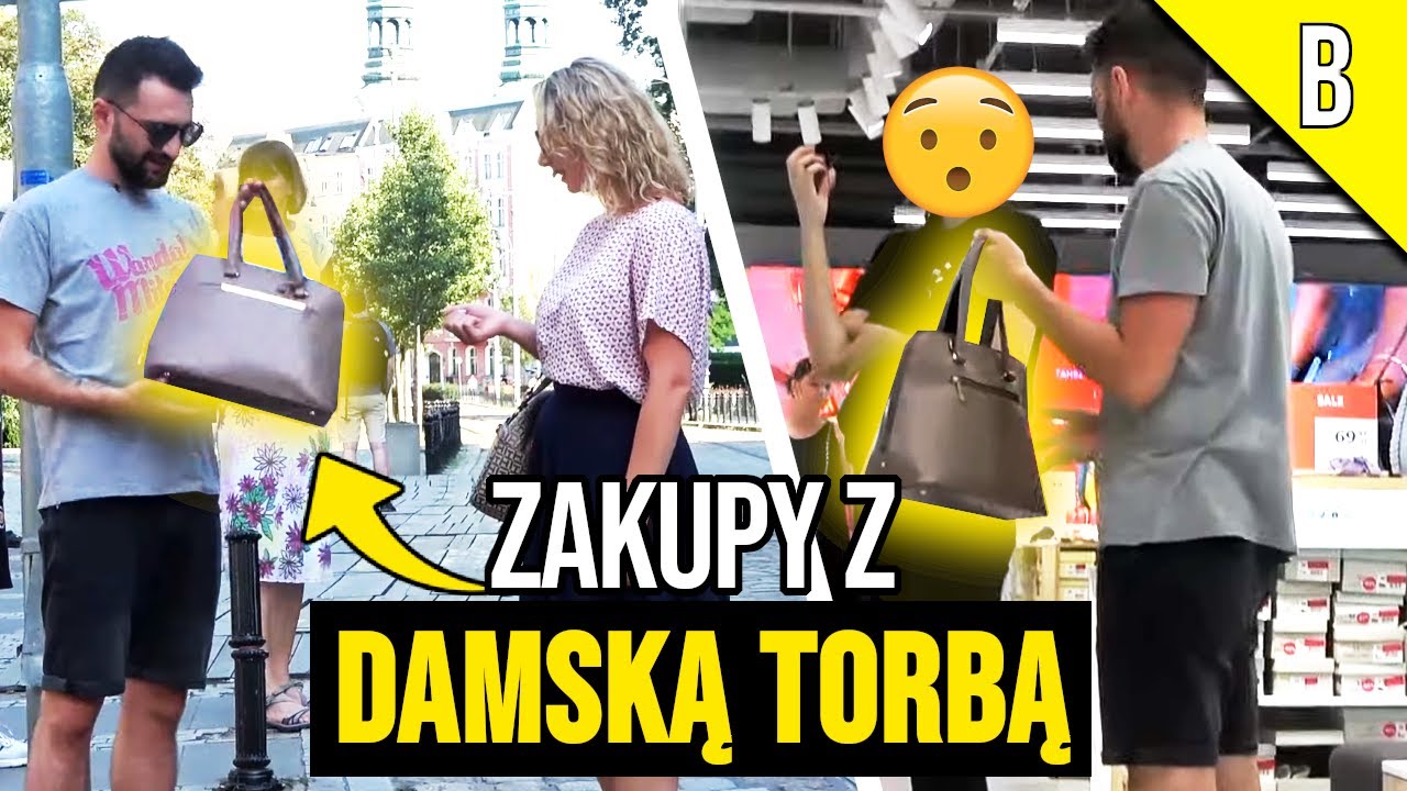 FACET Z TORBĄ DAMSKĄ NA ZAKUPACH
