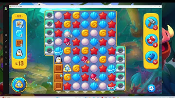 Fishdom Level 128 – Step-by-Step F2P Walkthrough with Audio Commentary & Puzzle Strategy Tips! 🐠💎