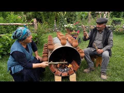 Slow Cooked Piti on a Barrel | Village Life in Azerbaijan 🌾